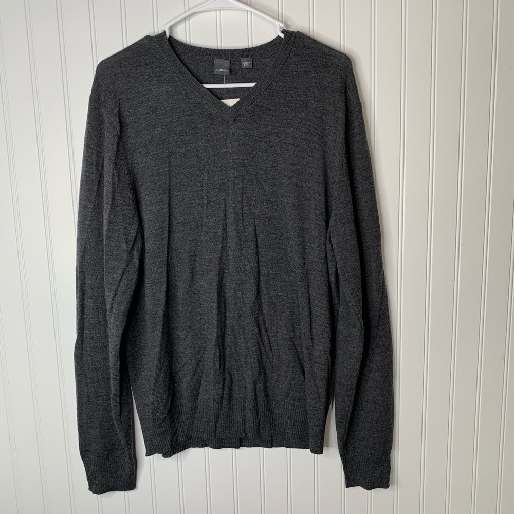 Cullen Merino Wool Gray sweater mens size L NWT